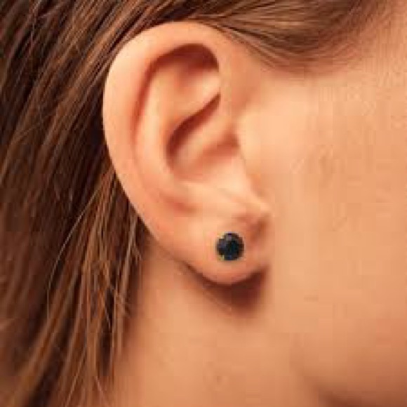 2 ct. Each Round Cut Black Diamond Solitaire Stud Earrings In Black Gold - Picture 6 of 16